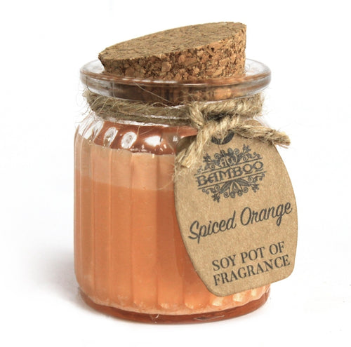 Spiced Orange Soy pot of fragrance soywax candle ecofriendly vegan halal festive flavour bamboo