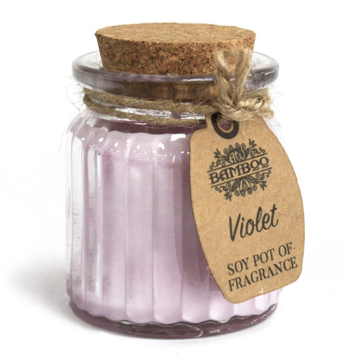 Violet Soy Pot Wax Candle Fragrant and floral, Violet Soy Pot of Fragrance, soybean candle by Bamboo is a favourite choice by many, the perfect gift to loved ones and even to treat yourself.