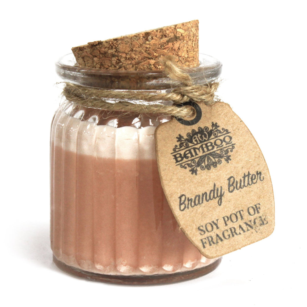 Brandy butter soy wax candle eco friendly vegan recycle