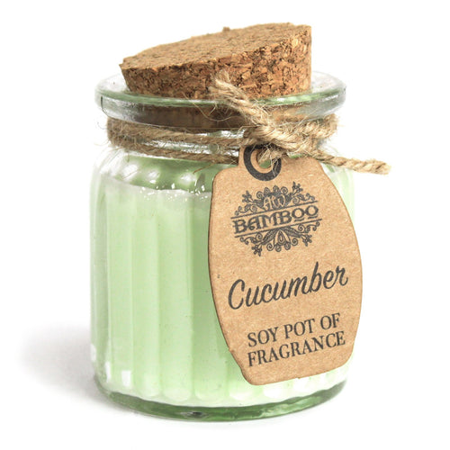 cucumer bamboo soy pot of fragrance soywax candle