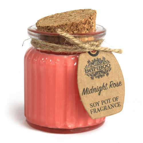 midnight rose bamboo soy pot of fragrance soywax candle