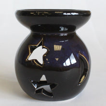 Load image into Gallery viewer, Ceramic ying yang sun star oil wax fragrance burners medium natural eco-friendly vegan 
