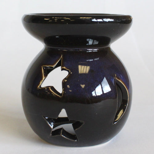 Ceramic ying yang sun star oil wax fragrance burners medium natural eco-friendly vegan 